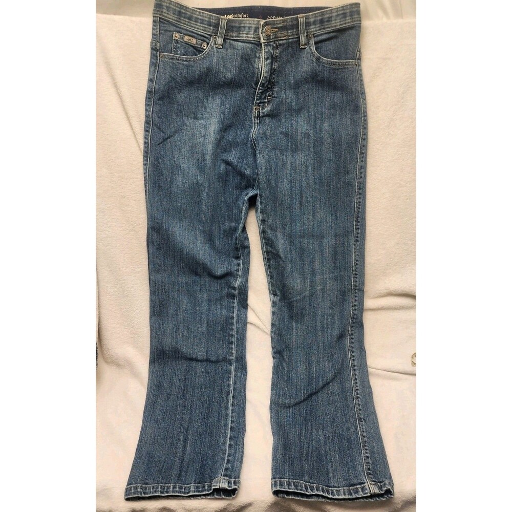Lee Comfort Waistband Jeans Stretch Straight Leg Blue Denim Women’s 12